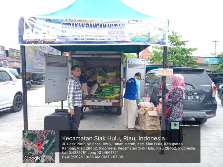 Gerakan Pangan Murah Hadir di Pasar Ulul Albab, Beras SPHP Diserbu Warga Siak Hulu