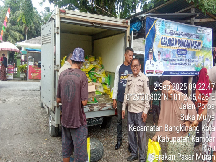 Gerakan Pangan Murah Hadir di Pasar Suka Mulya, Warga Antusias Dapatkan Sembako Terjangkau