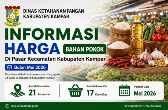 Infografis Harga Bahan Pokok Kabupaten Kampar Bulan Mei Tahun 2026