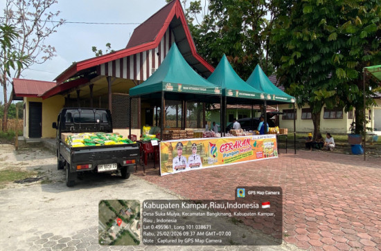 Dinas Ketahanan Pangan Kampar Gelar Gerakan Pangan Murah di Desa Suka Mulya Jelang HBKN 2026