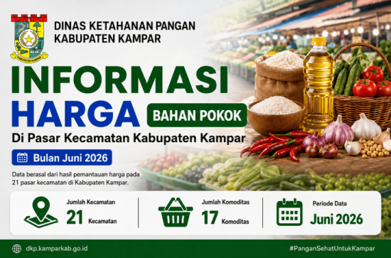 Infografis Harga Bahan Pokok Kabupaten Kampar Bulan Juni Tahun 2026